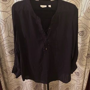 New York and Company, purple blouse, size L
